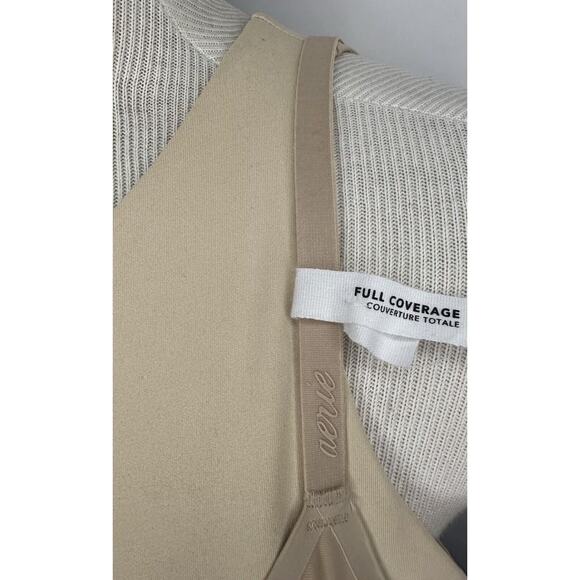 Aerie Smoothez Beige Tan Unlined Underwire Full Coverage Bra Stretch Size 32B - Picture 3 of 3